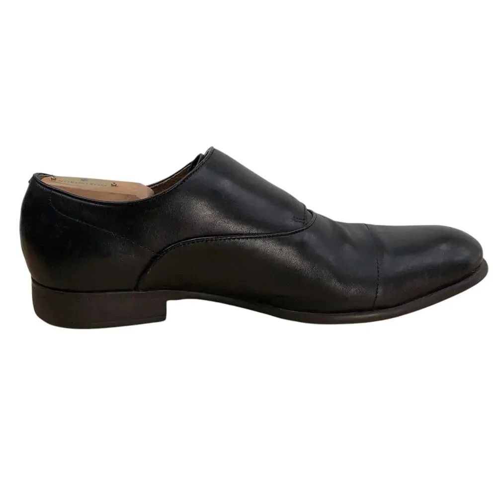 John Varvatos Shoes Mens 9.5M Double Monk Strap Cap Toe Black Leather Dress